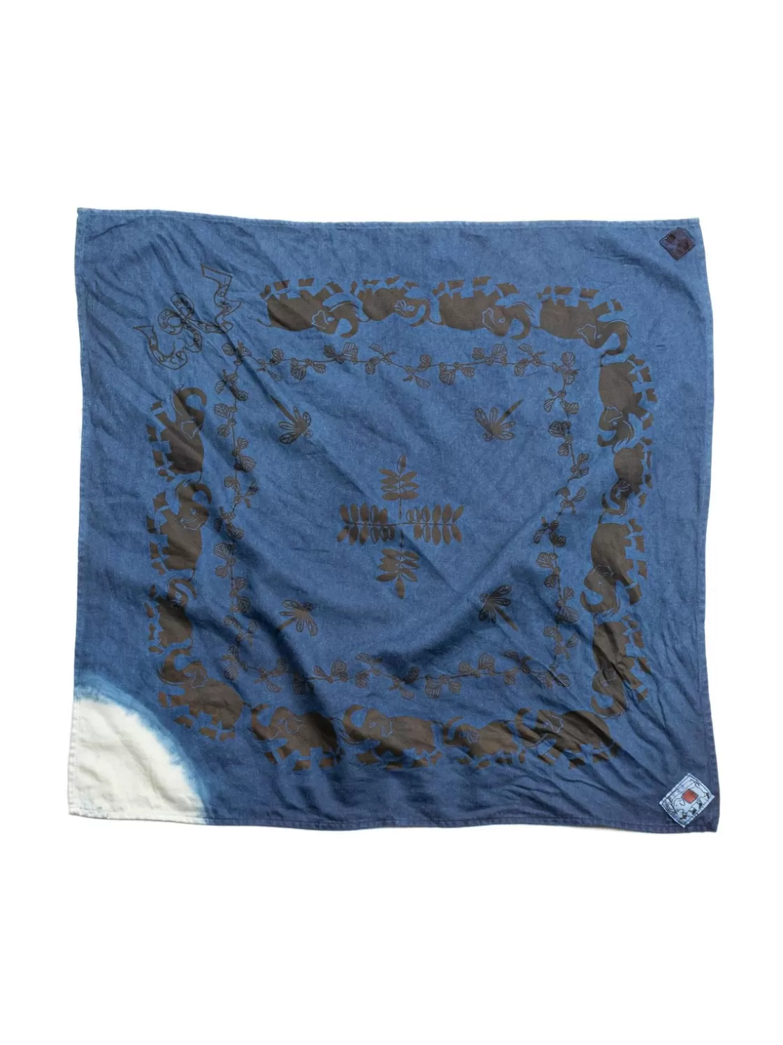 Tender Co BANDANA COTTON CURTAIN LINING BANDANA PRINT ACHILLES’ HEEL INDIGO DYED Online