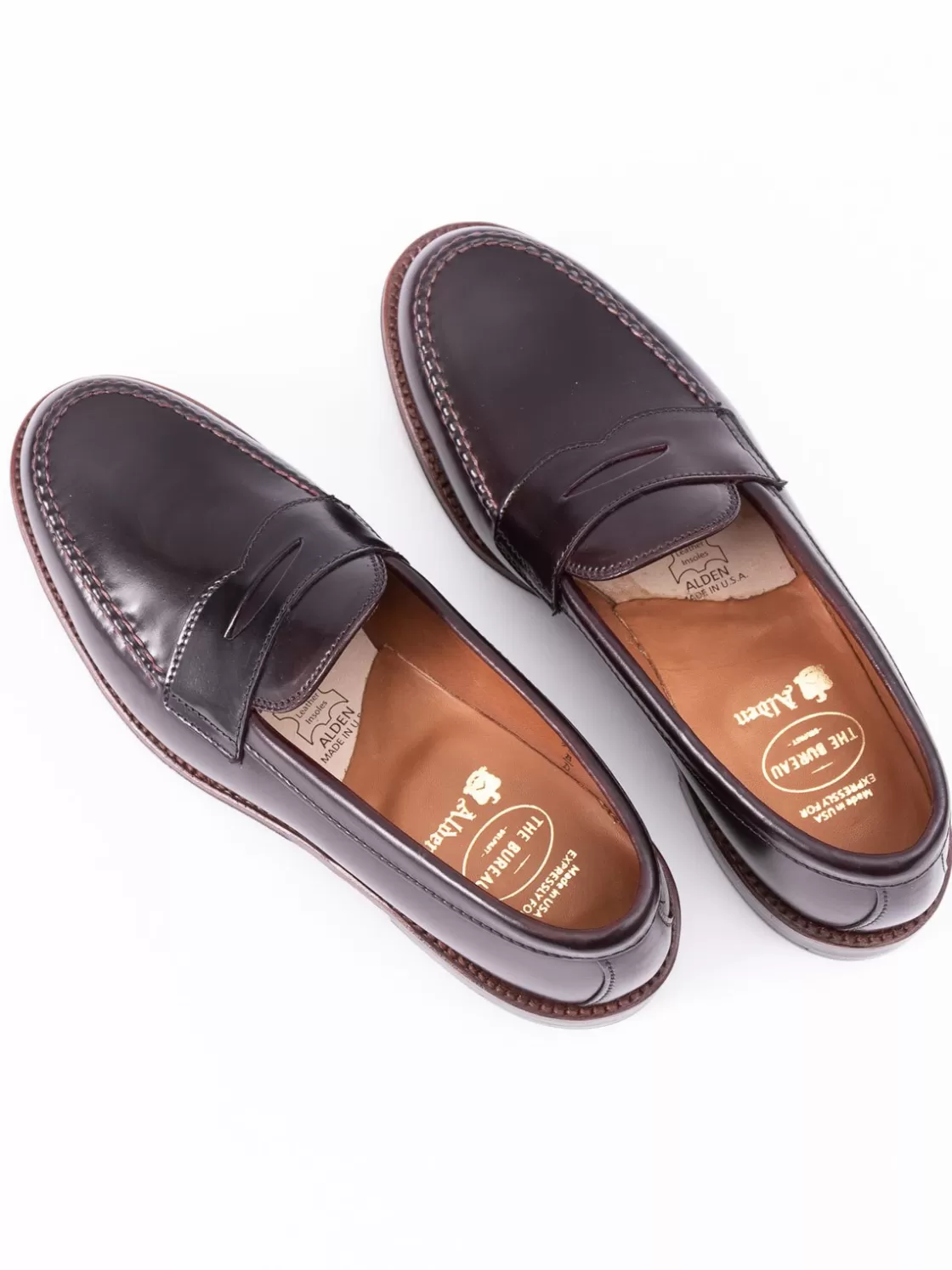 Alden for The Bureau Color 8 Cordovan Leisure Handsewn Moccasin Best Sale