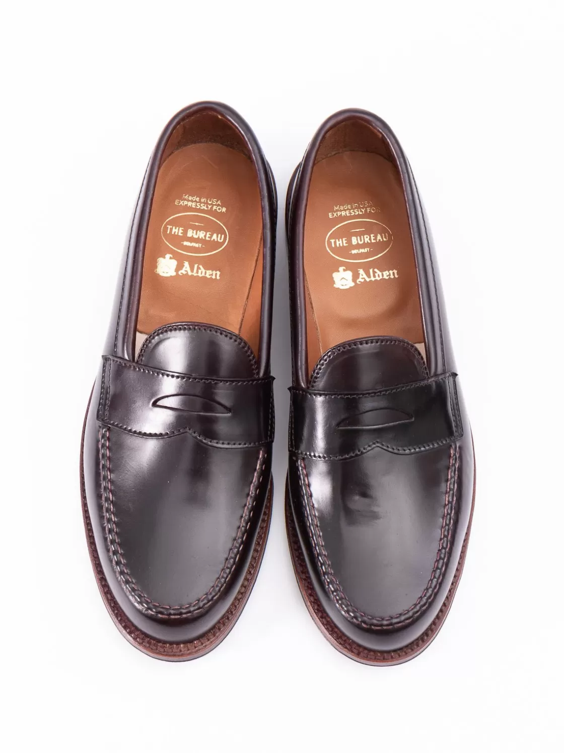 Alden for The Bureau Color 8 Cordovan Leisure Handsewn Moccasin Best Sale