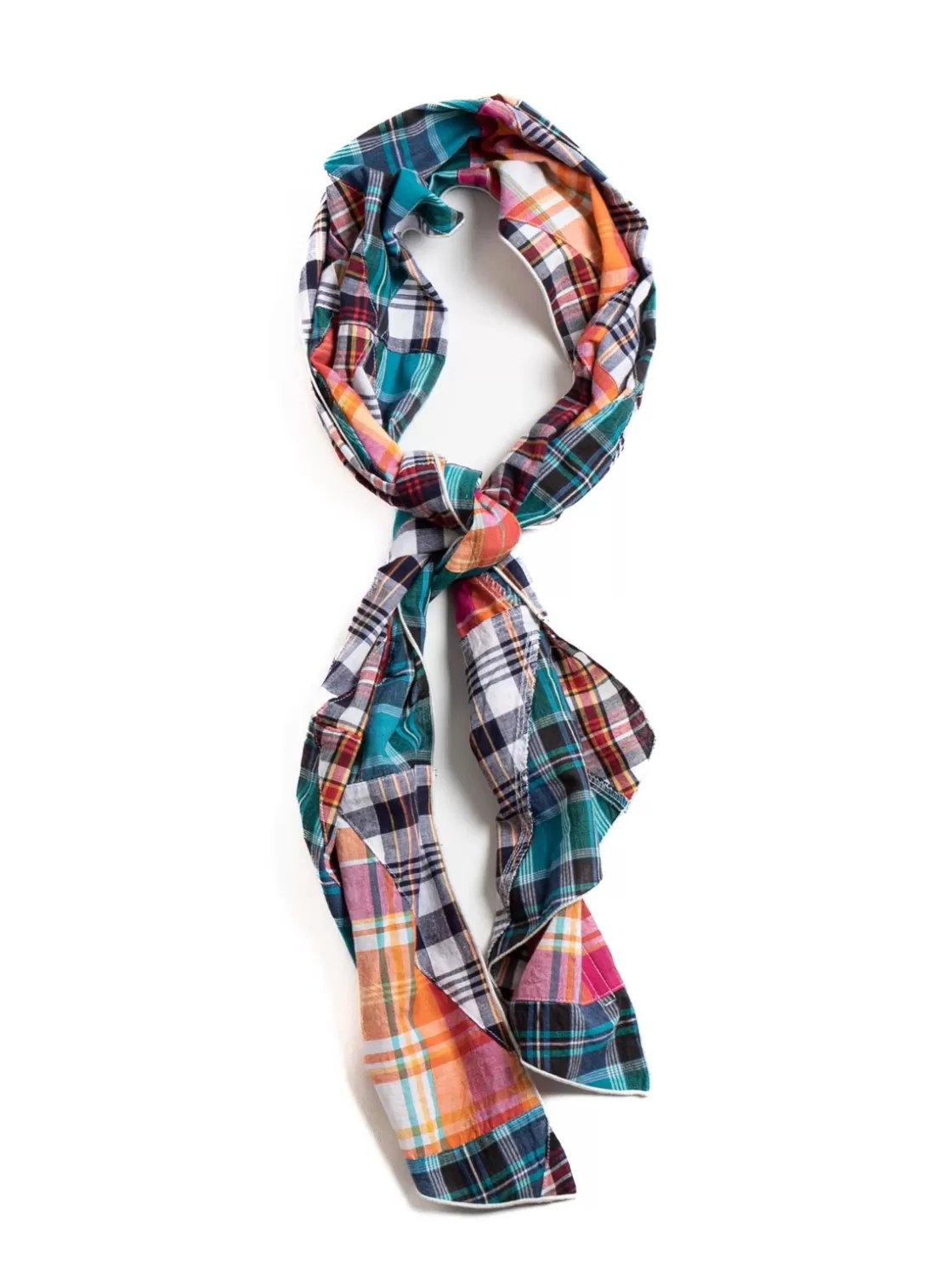 Engineered Garments LONG SCARF MULTI COLOR PATCHWORK TRIANGLE PLAID Hot
