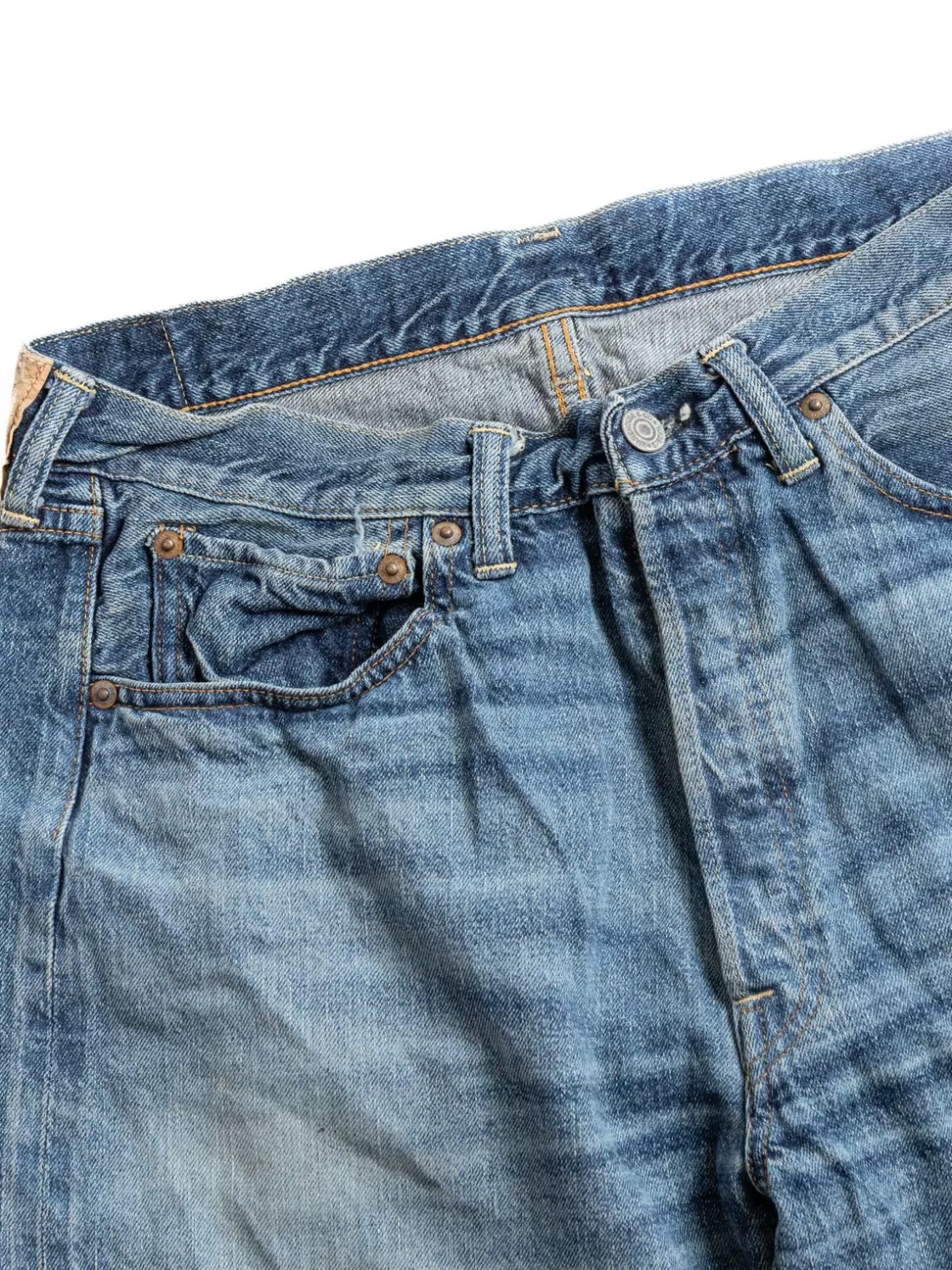Warehouse & Co LOT 2ND HAND SERIES 1101 USED WASH MEDIUM 12OZ DENIM JEAN Sale