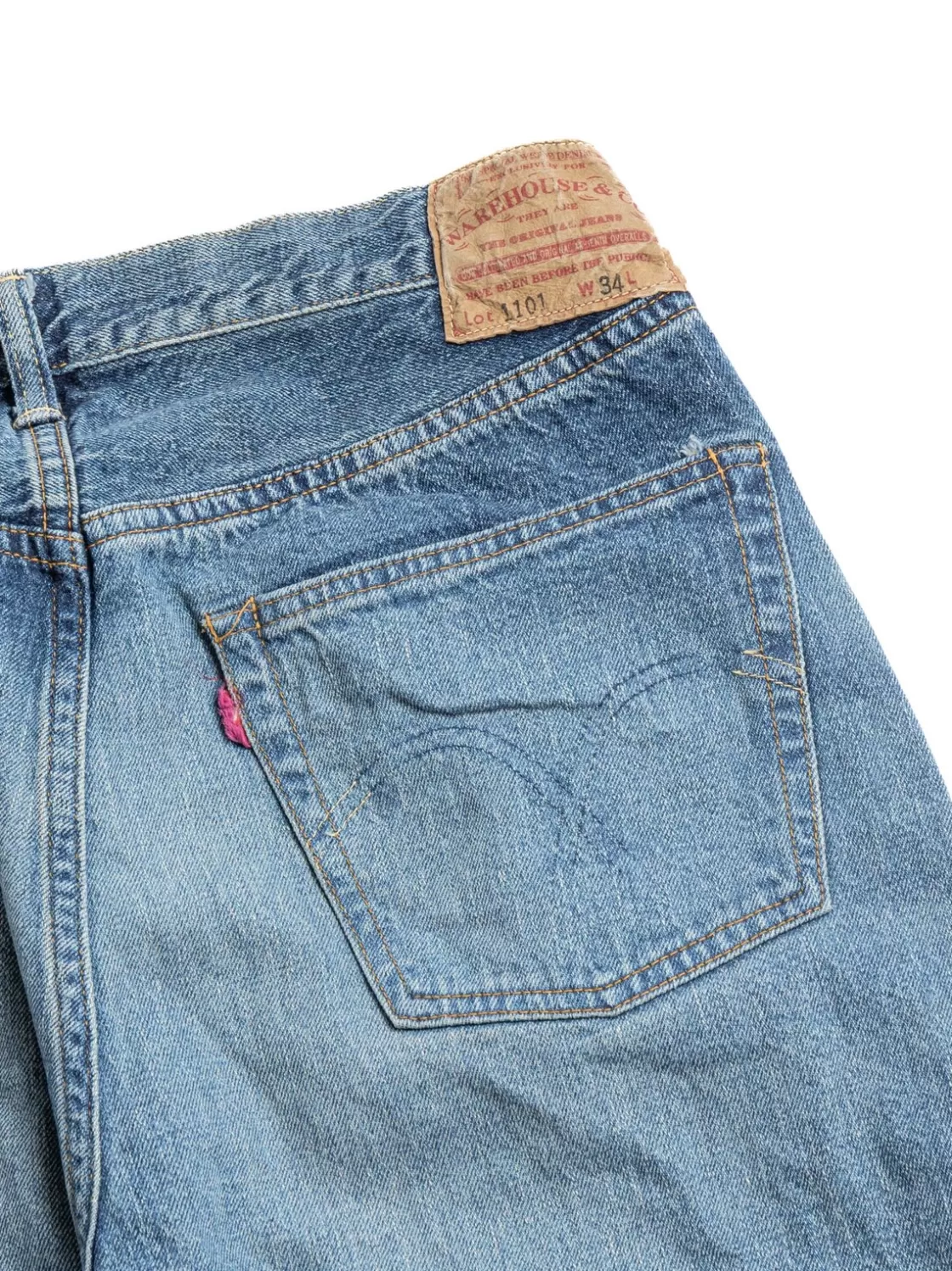 Warehouse & Co LOT 2ND HAND SERIES 1101 USED WASH MEDIUM 12OZ DENIM JEAN Sale