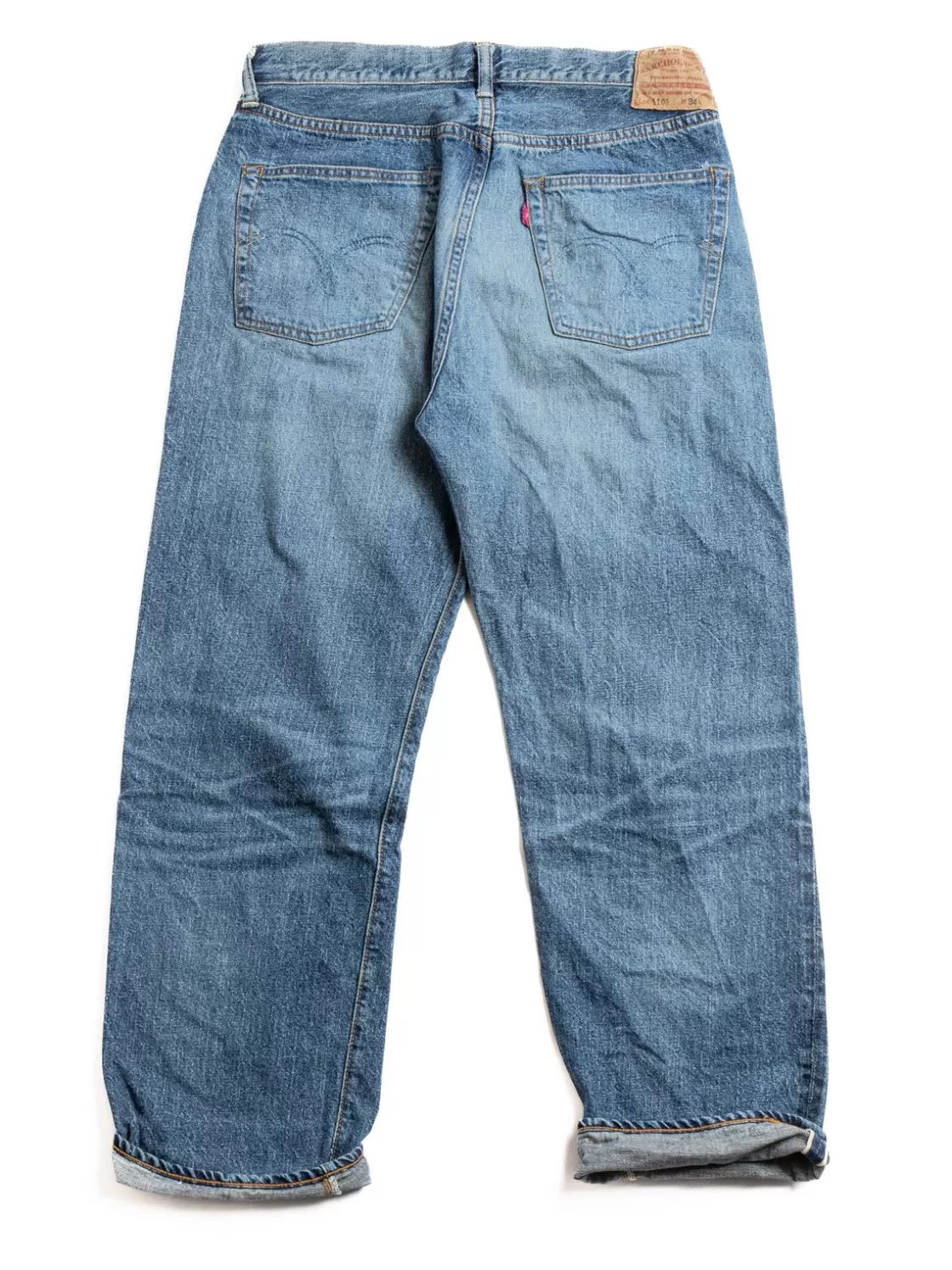 Warehouse & Co LOT 2ND HAND SERIES 1101 USED WASH MEDIUM 12OZ DENIM JEAN Sale